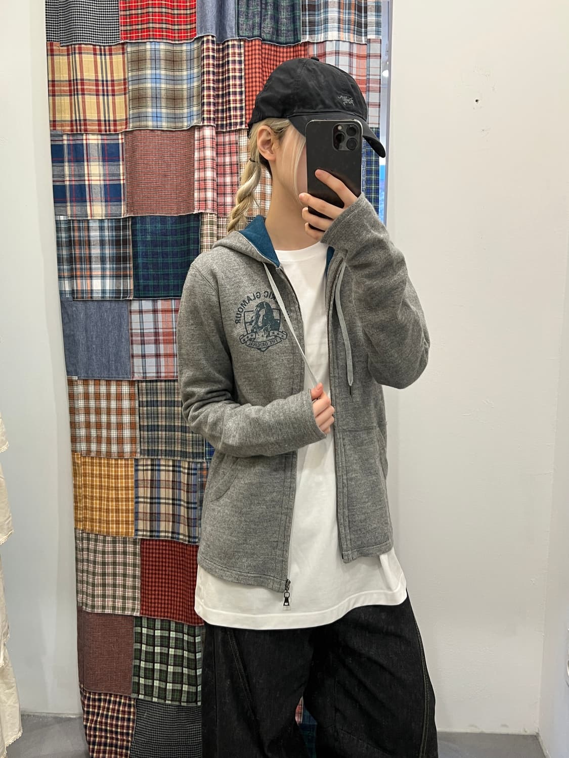 히스테릭 글래머 히스걸 그레이 후드집업 상품이미지5