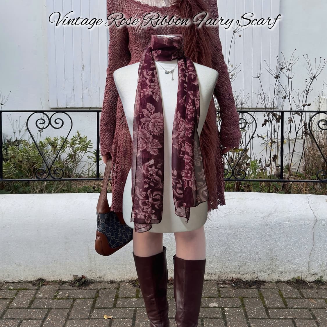Vintage Rose Ribbon Fairy Scarf 상품이미지1