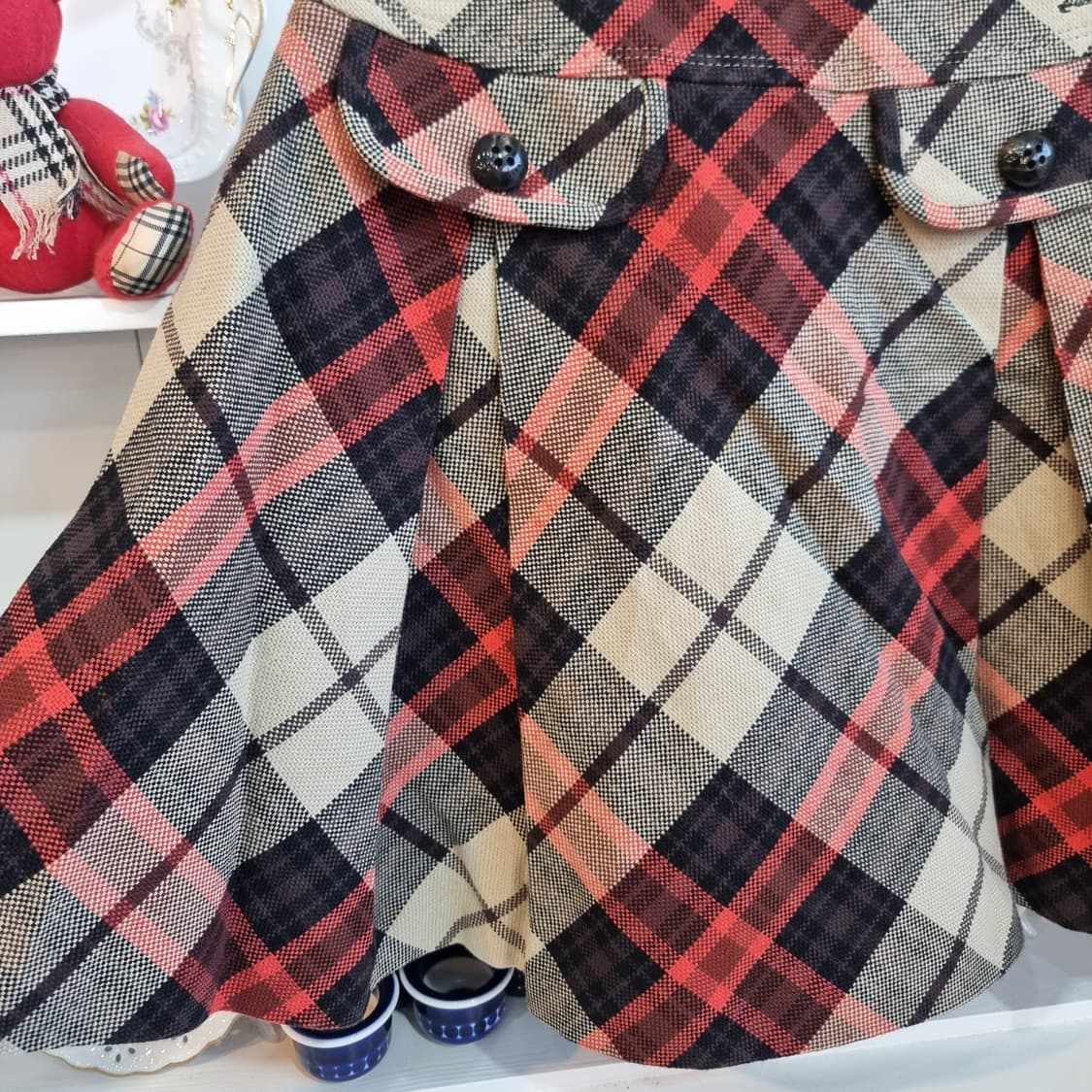 버버리 체크 플리츠 미니스커트 상품이미지2