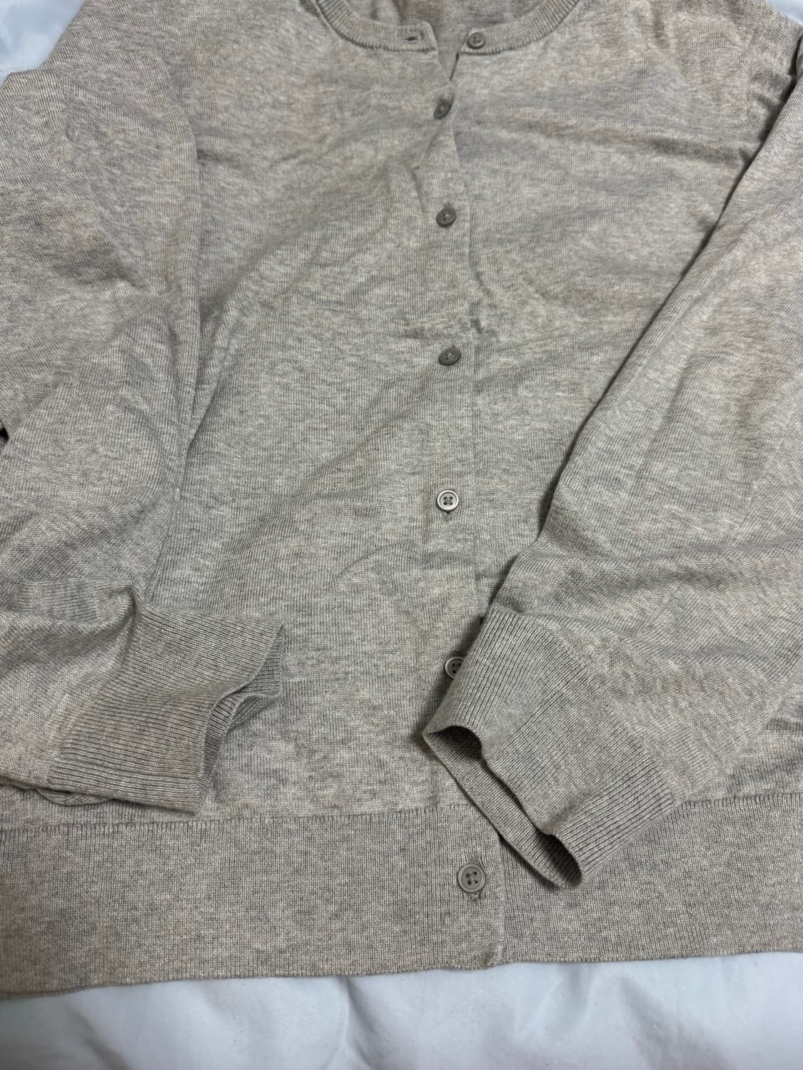 유니클로 UV PROTECTION크루넥가디건(긴팔) 그레이 XXL 상품이미지3