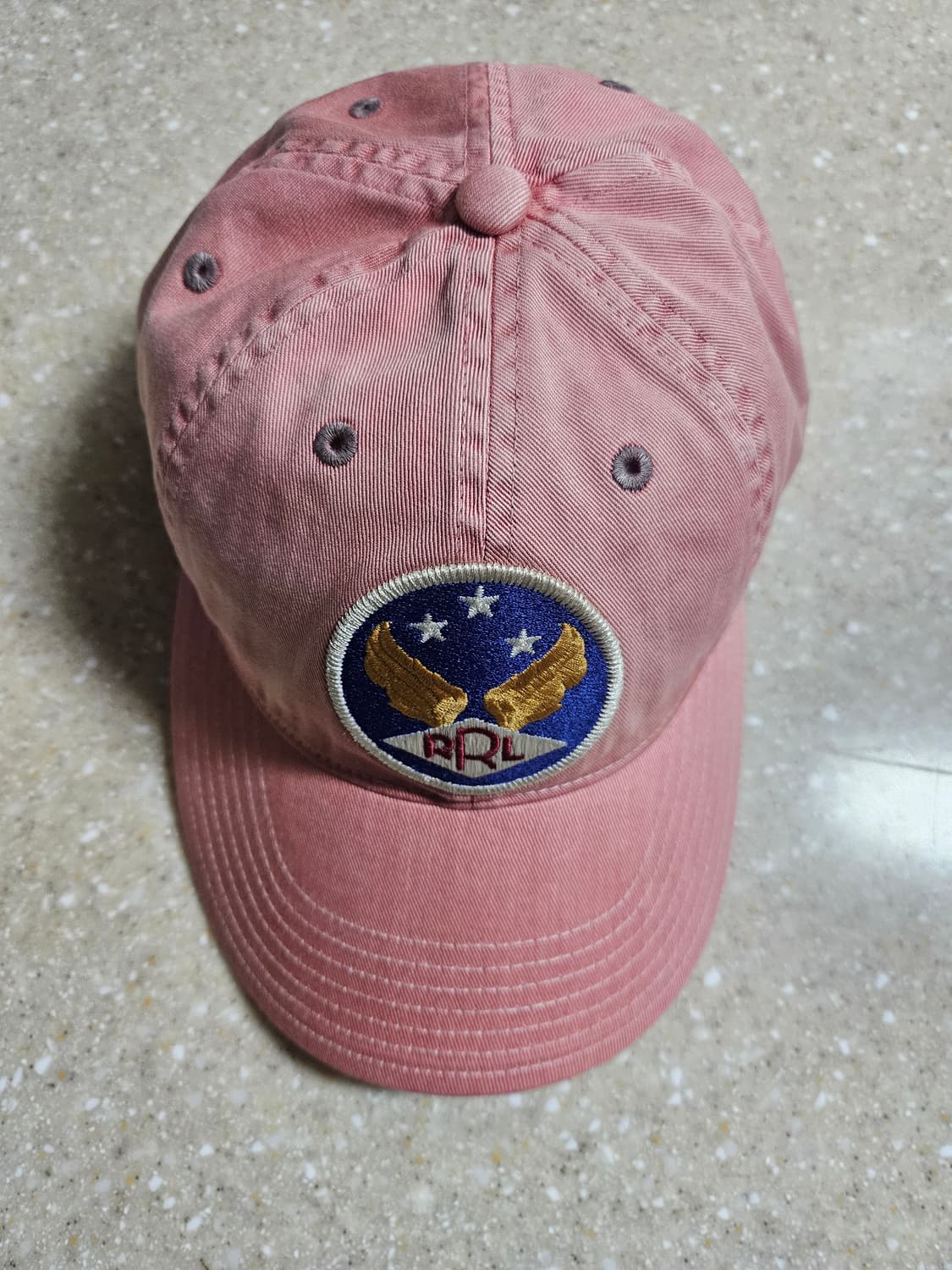 더블알엘 윙로고 가먼트 다잉 트윌 볼캡 레드 상품이미지1