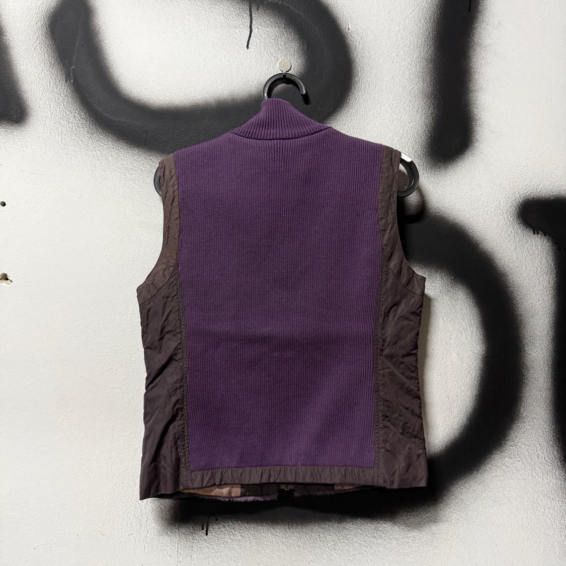 VTG 빈티지 퍼플 토끼털 퍼 트리밍 나일론 니트 베스트 상품이미지2