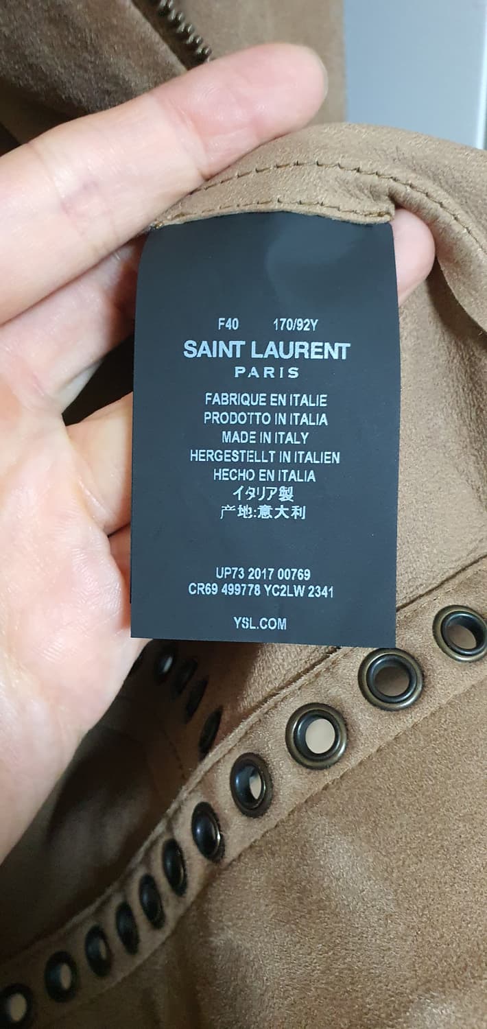 생로랑 아일렛 디테일 스웨이드 레더 자켓 상품이미지5