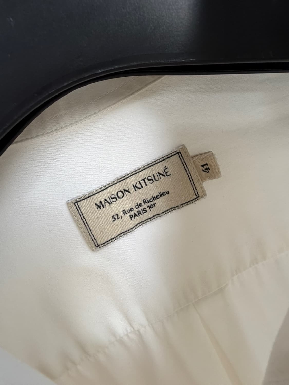 메종 키츠네 폭스 헤드 로고 화이트 셔츠  상품이미지5