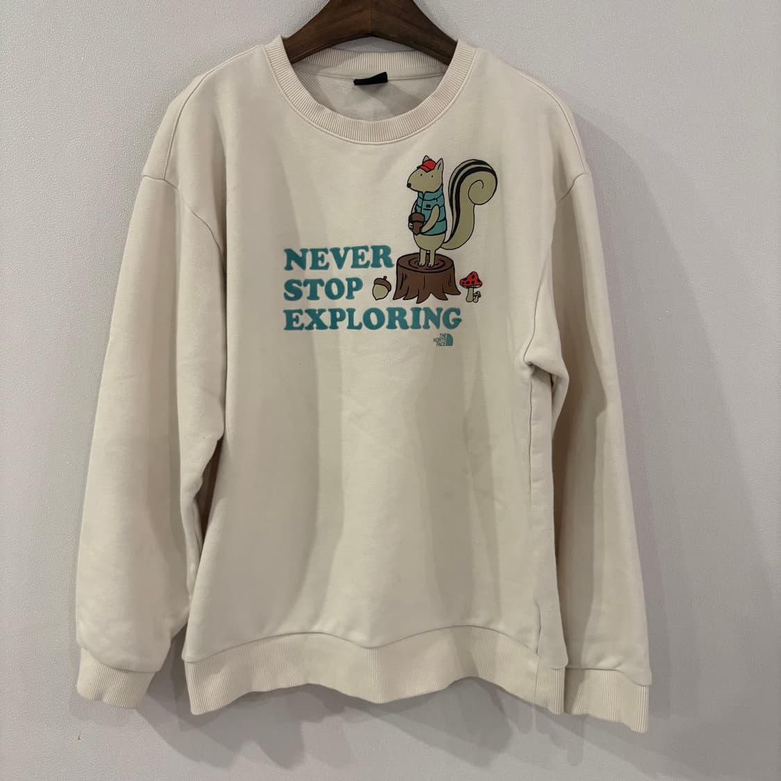 노스페이스 맨투맨 티셔츠 아이보리 160 상품이미지1