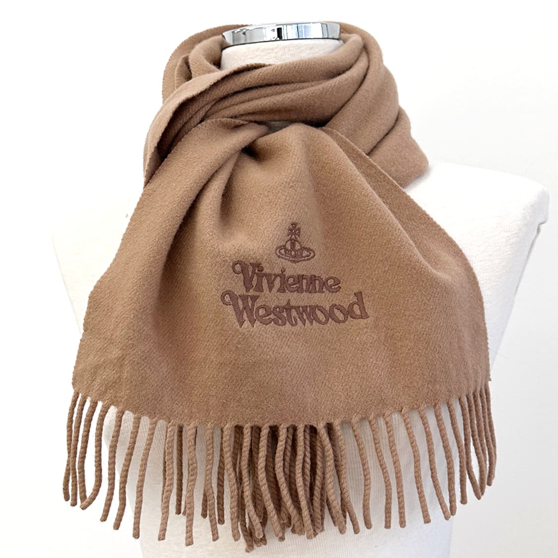 비비안웨스트우드 라나울 100% 머플러 목도리 카멜 베이지 공용 상품이미지2