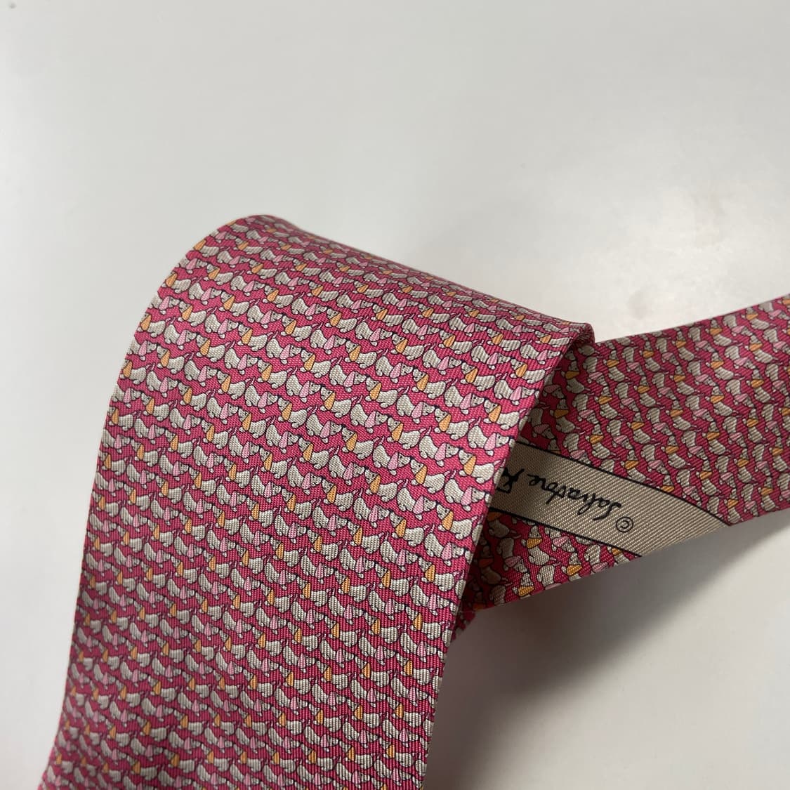 새상품급 페레가모(Ferragamo) 명품 정품 넥타이 7.8cm 상품이미지5