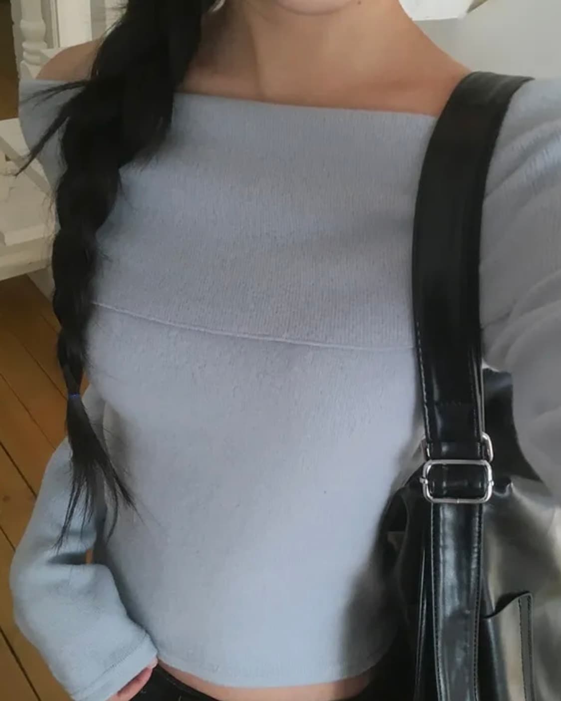 오프숄더 니트 긴팔티 상품이미지3