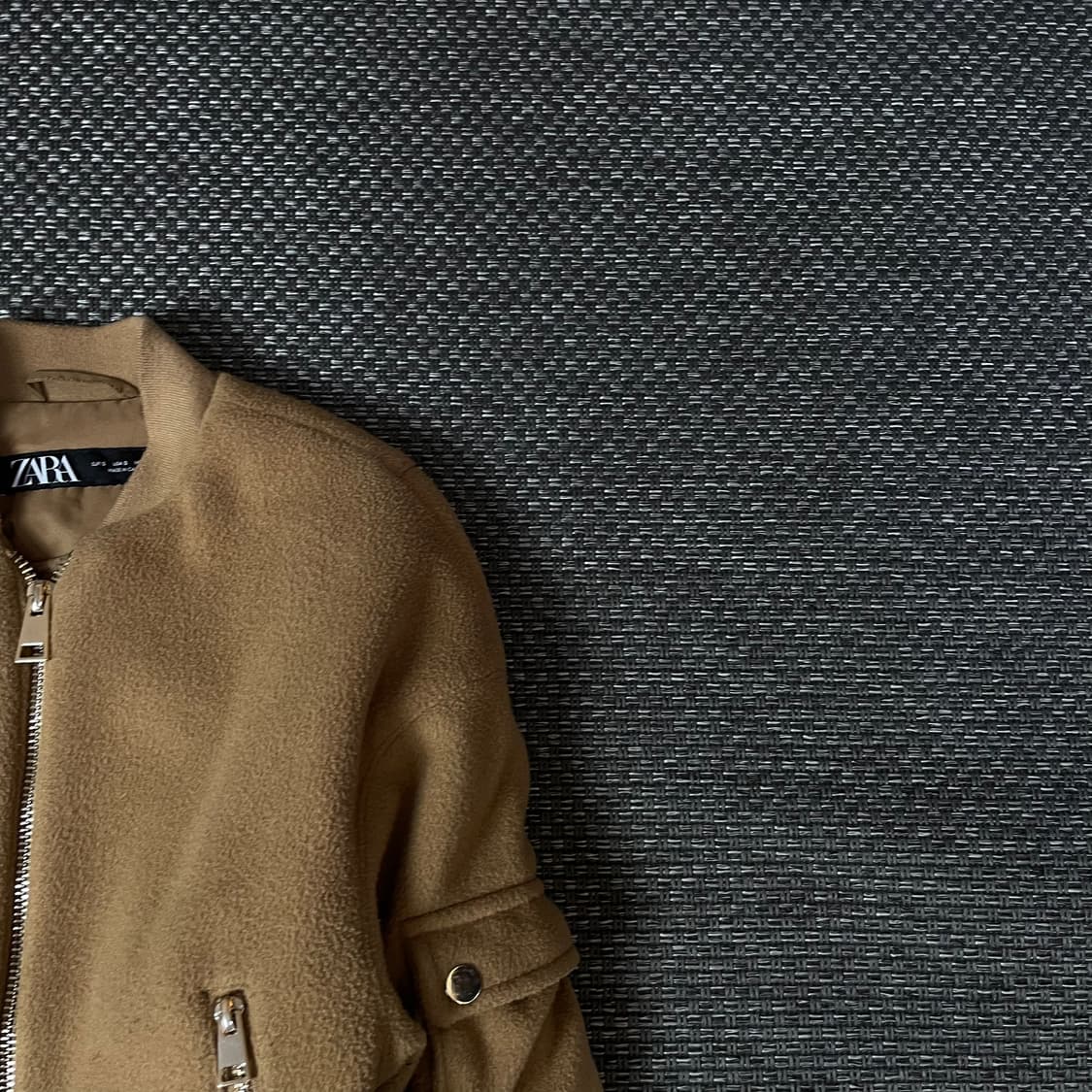 자라 브라운 진베이지 사이드포켓 크롭 자켓 S 상품이미지3