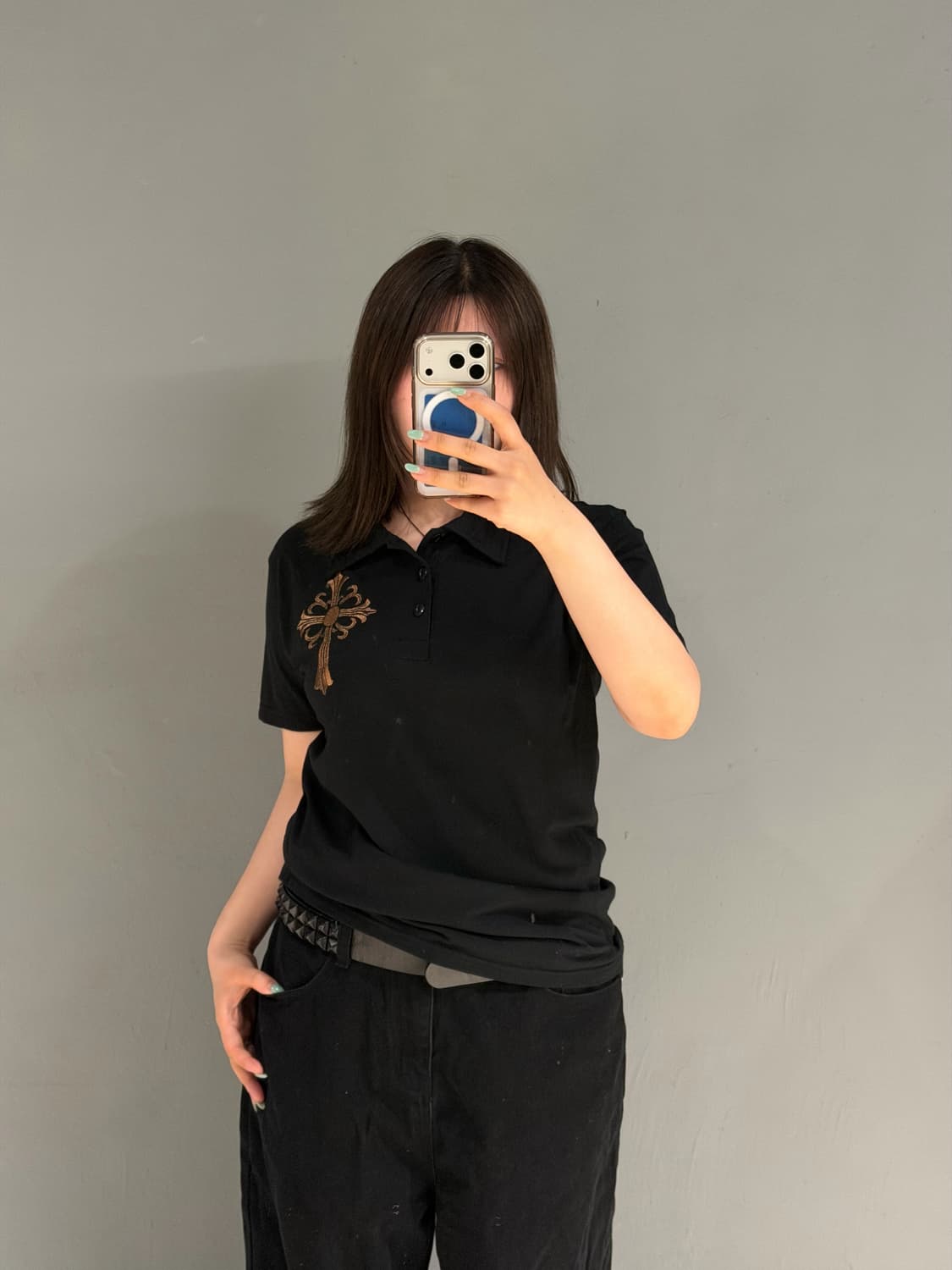 back python cross point collar t-shirt 상품이미지2