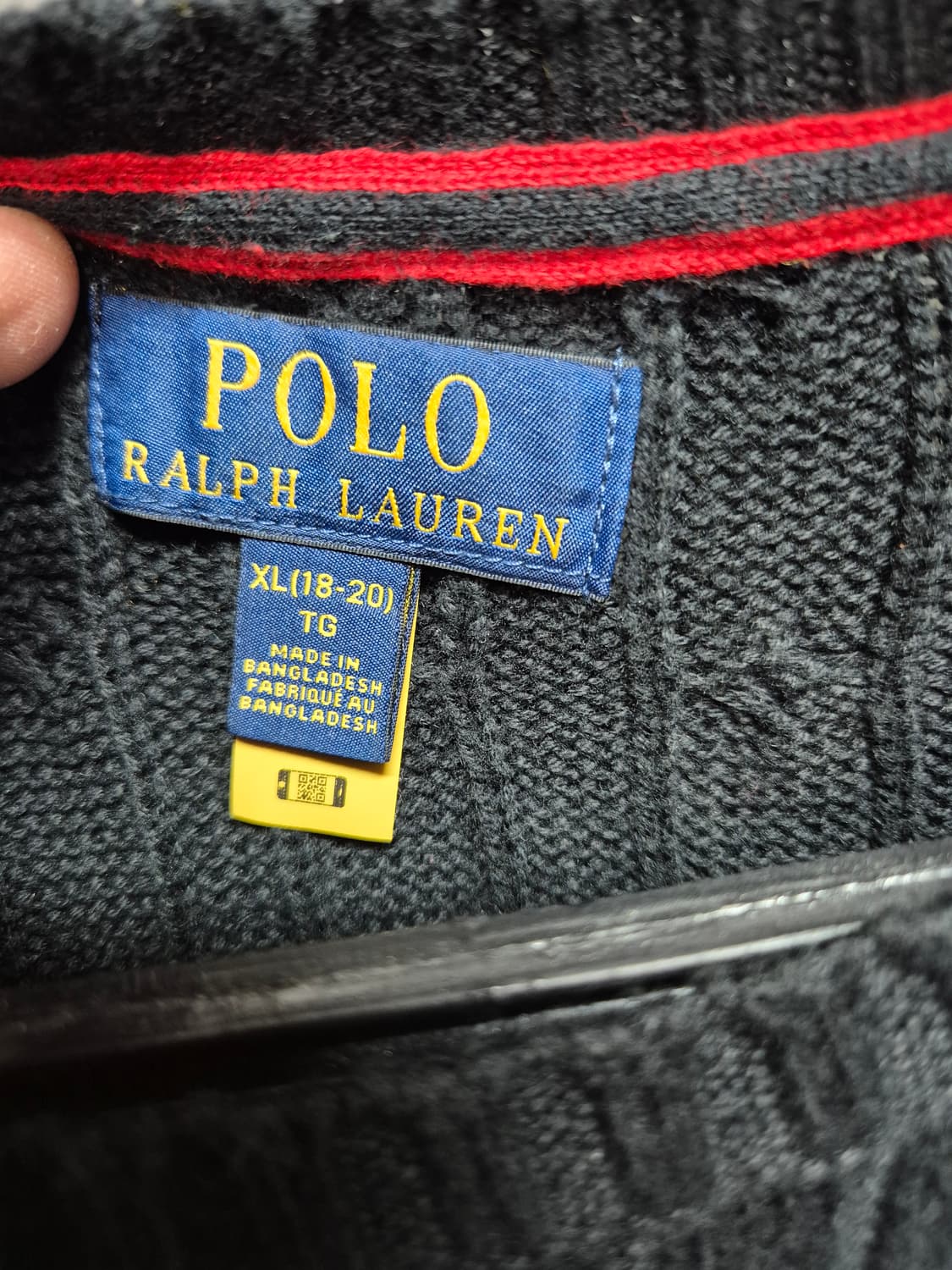 폴로 꽈배기 니트 블랙 상품이미지2