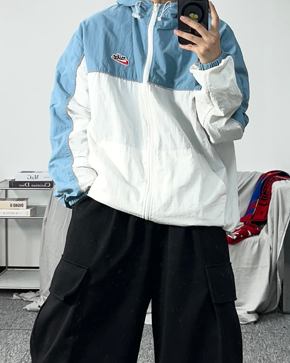 나이키 스카이블루 화이트 바람막이 XL 상품이미지3