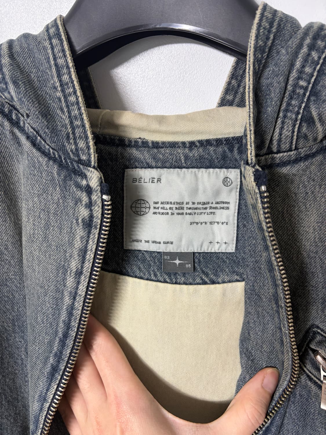 벨리에 가르송 후드점퍼 빈티지인디고 3 사이즈 (95 상품이미지3