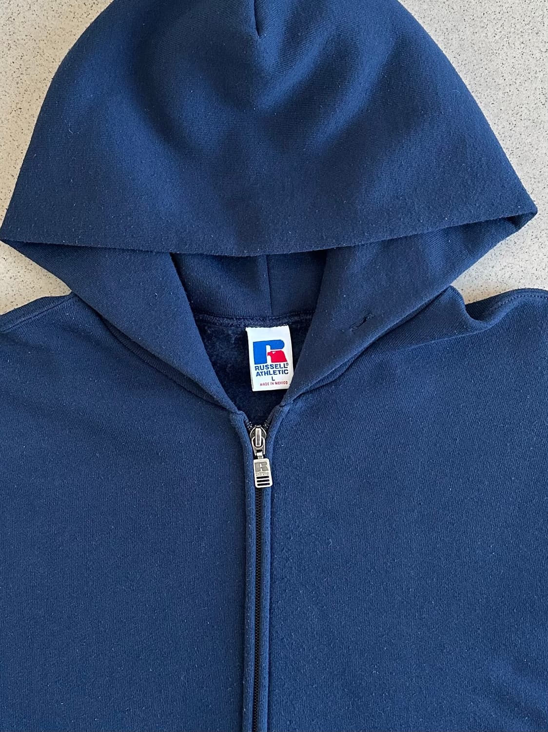 90s 빈티지 러셀 후드집업 네이비 L 상품이미지6