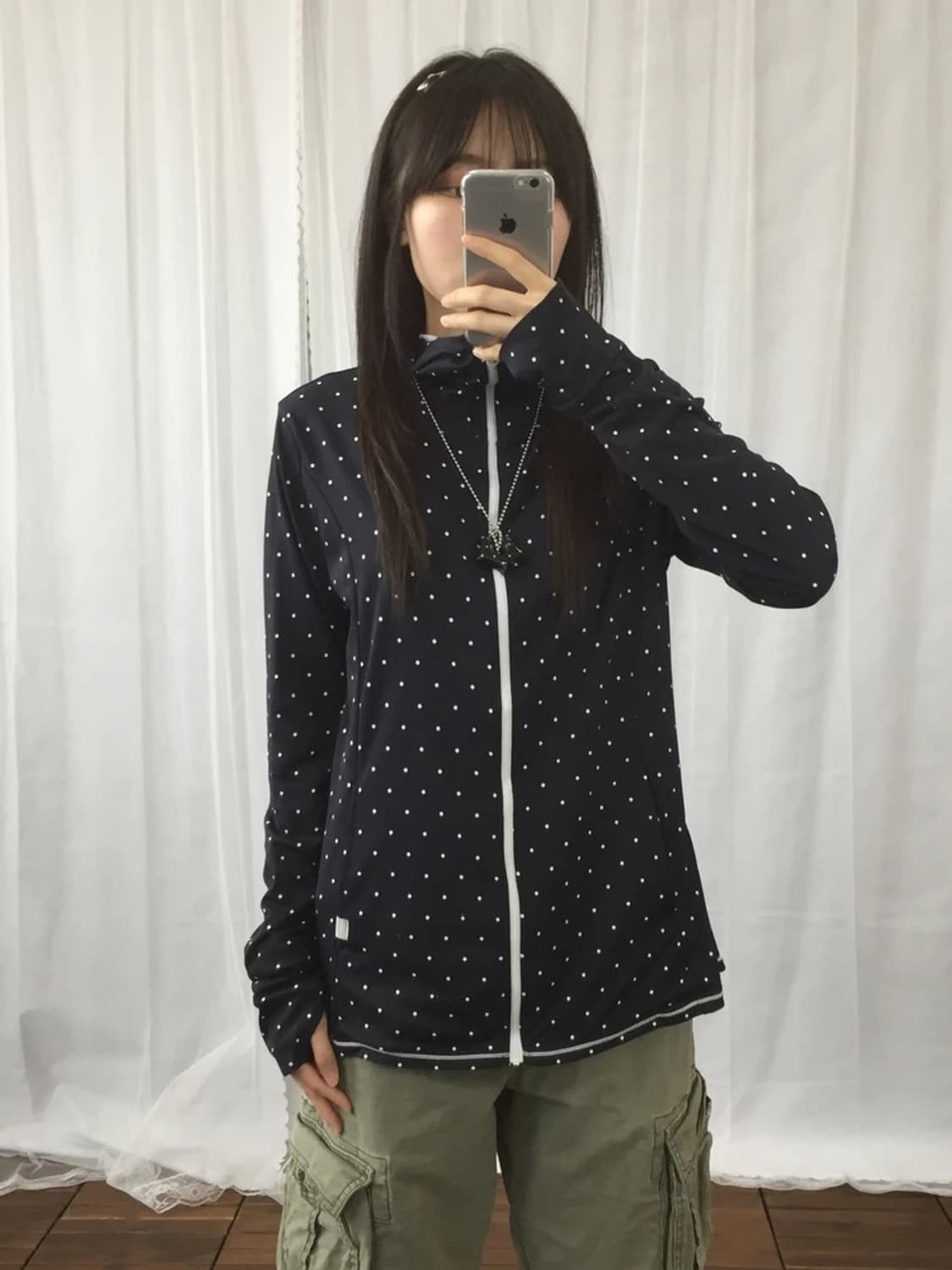Mizuno Navy Dot UV Zip Hoodie 상품이미지2