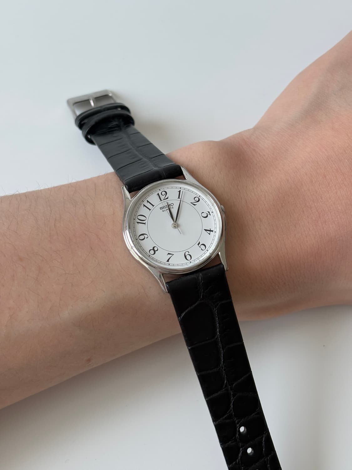 세이코 1980년대 아라빅 인덱스 실버 쿼츠 남성  상품이미지6