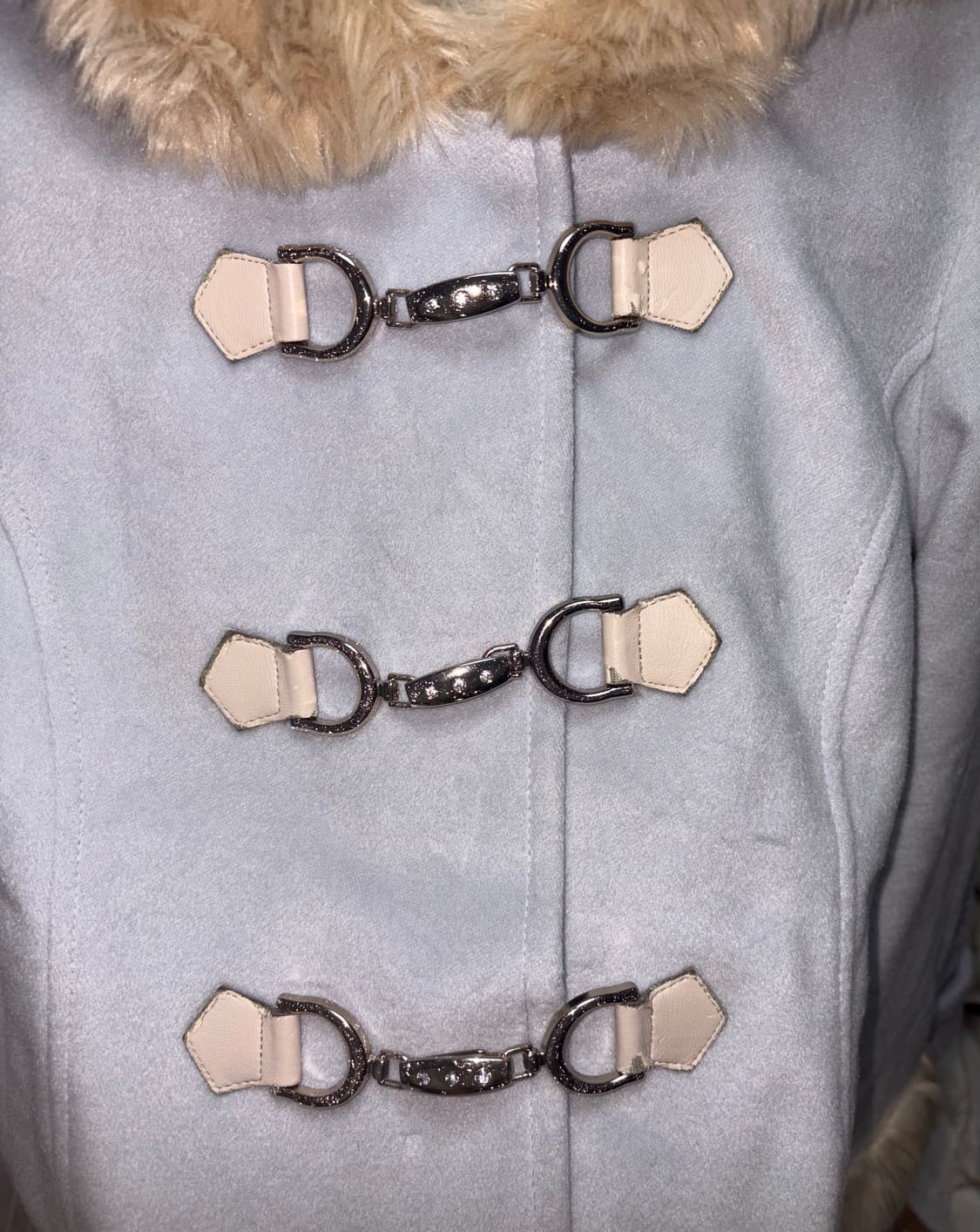 세실맥비 코트 숏코트 퍼후드 하늘색 금장 큐빅 히메갸루 갸루 달천깔 상품이미지2