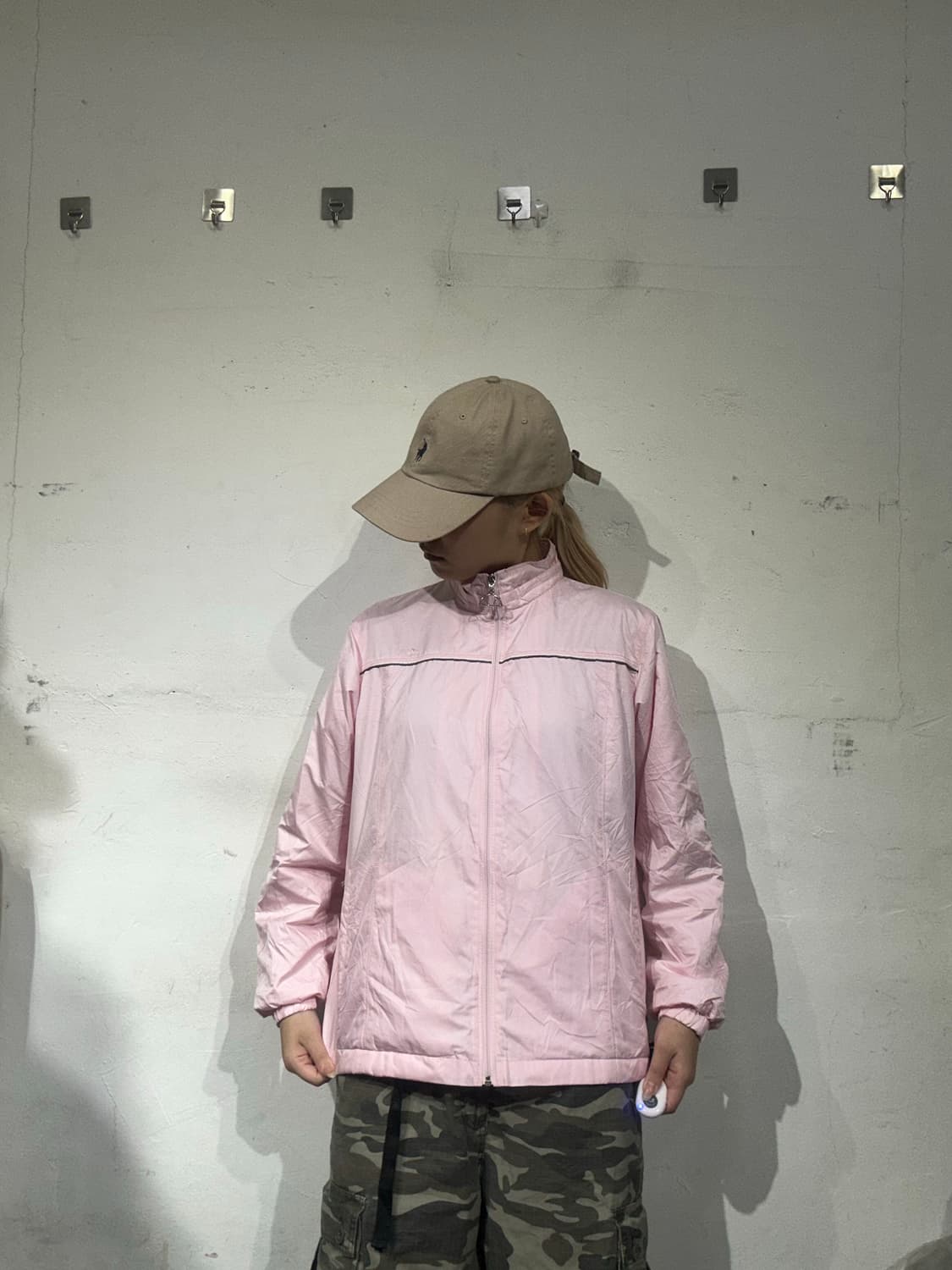 엘레쎄 핑크 오버핏 바람막이 자켓 M 상품이미지2