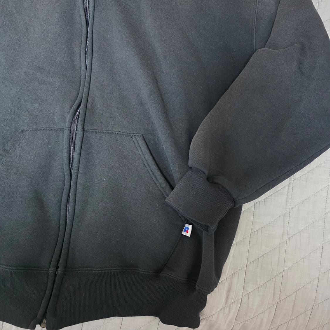 [XL] 90s 빈티지 러셀 애슬레틱 후드집업 블랙 ver. 집크랙 상품이미지2