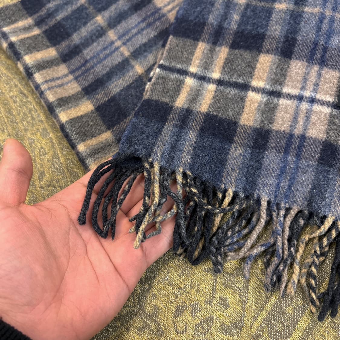 바버 헤리티지 라인 블루 타탄체크 울머플러 N268 상품이미지4