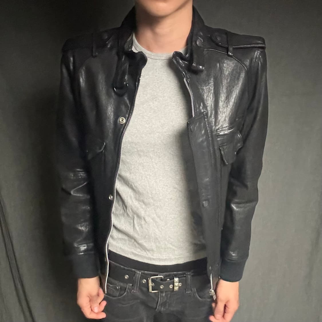 lamb skin pocket leather jacket 상품이미지4