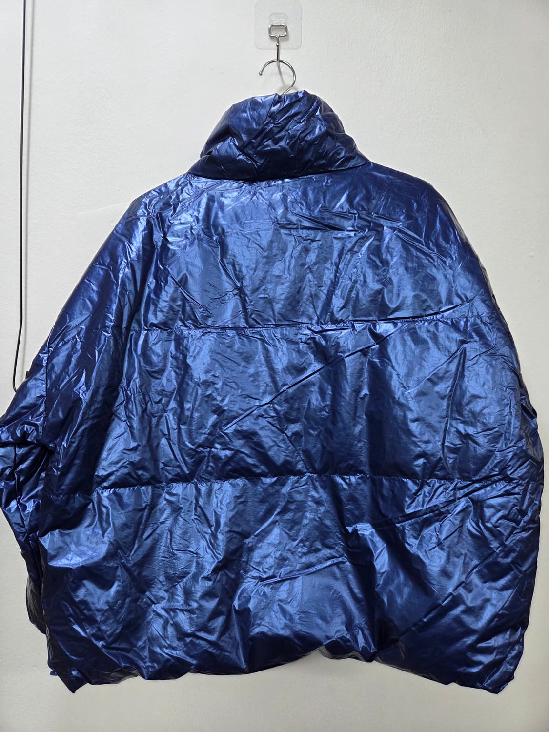 럭키파이브 블루 글로시 샤이니 푸퍼 패딩 점퍼 free 박시 힙합 상품이미지6