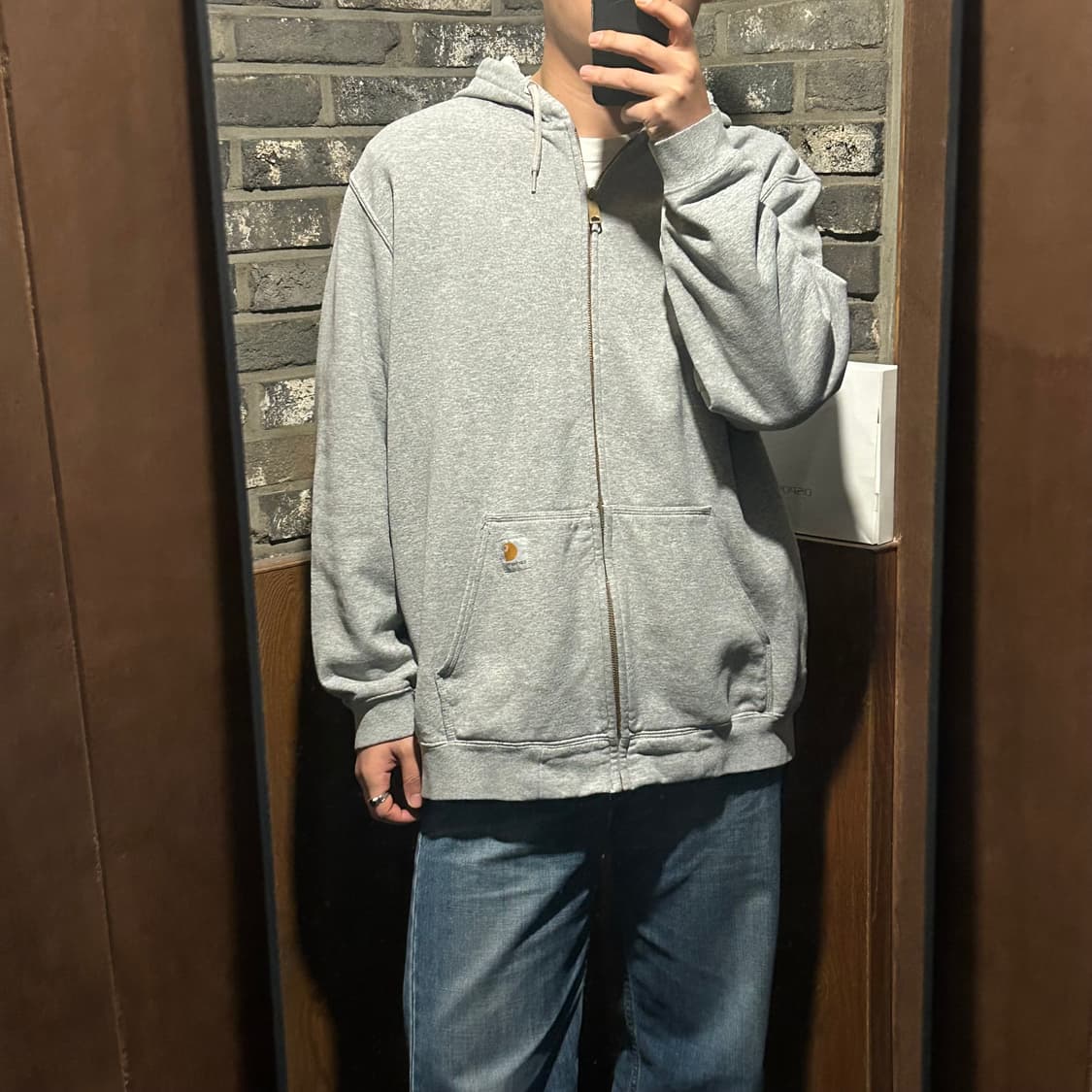 XL) 칼하트 미드웨이트 오리지널핏 후드집업 그레이 상품이미지9