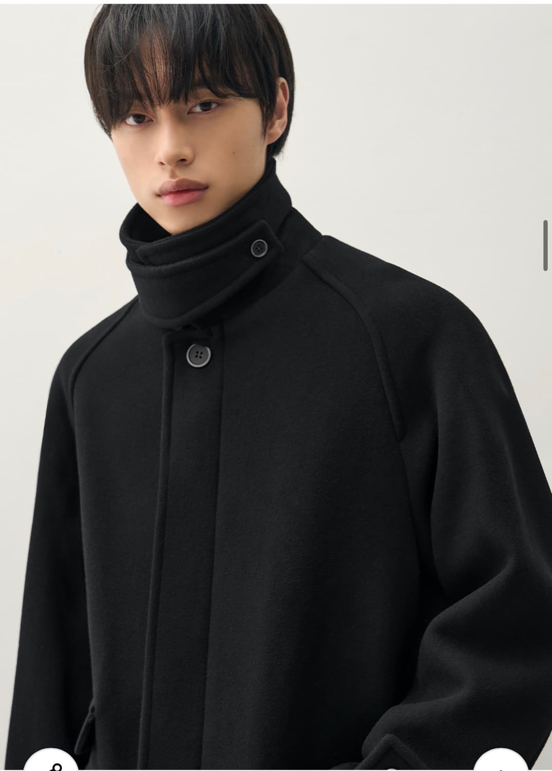 (새상품)(XL) 드로우핏 컨사이즈 울 원더 발마칸 코트 BLACK 판매 상품이미지1