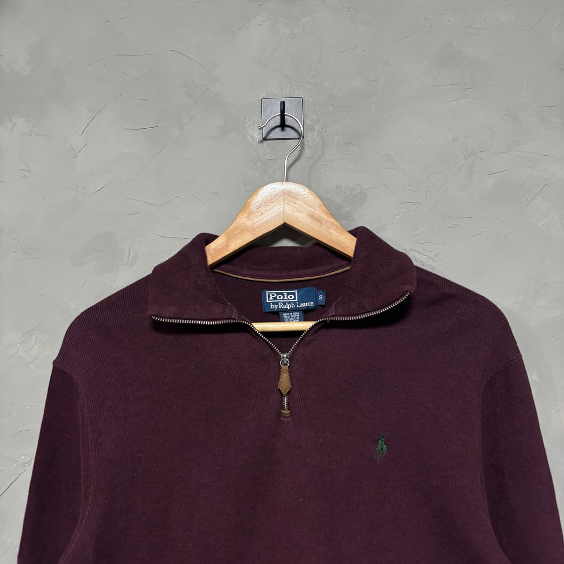 폴로 랄프로렌 니트 반집업 버건디 상품이미지2