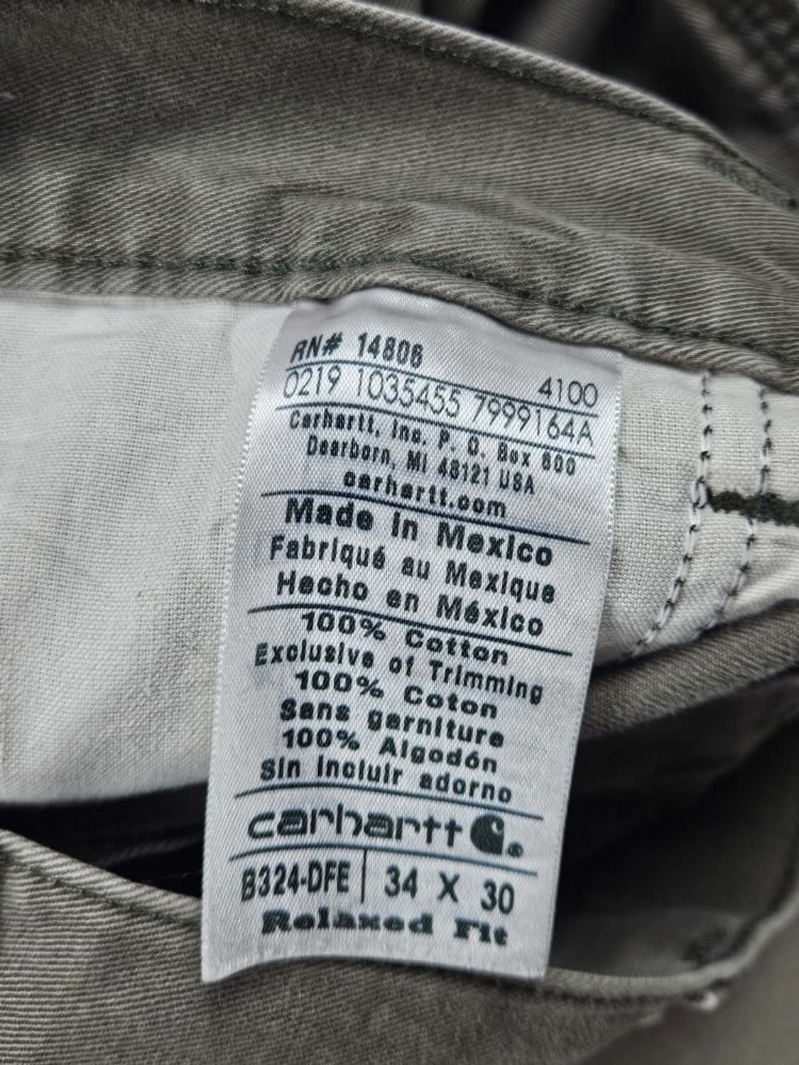 칼하트 코튼 캔버스 카펜터 워크 팬츠 ( 34X30 ) / 10512 상품이미지7