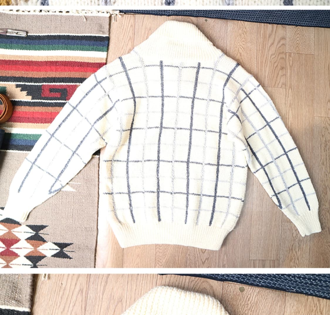 일본판 90S 영국식 울100% 숄카라 빈티지 헌팅 스웨터
 상품이미지5