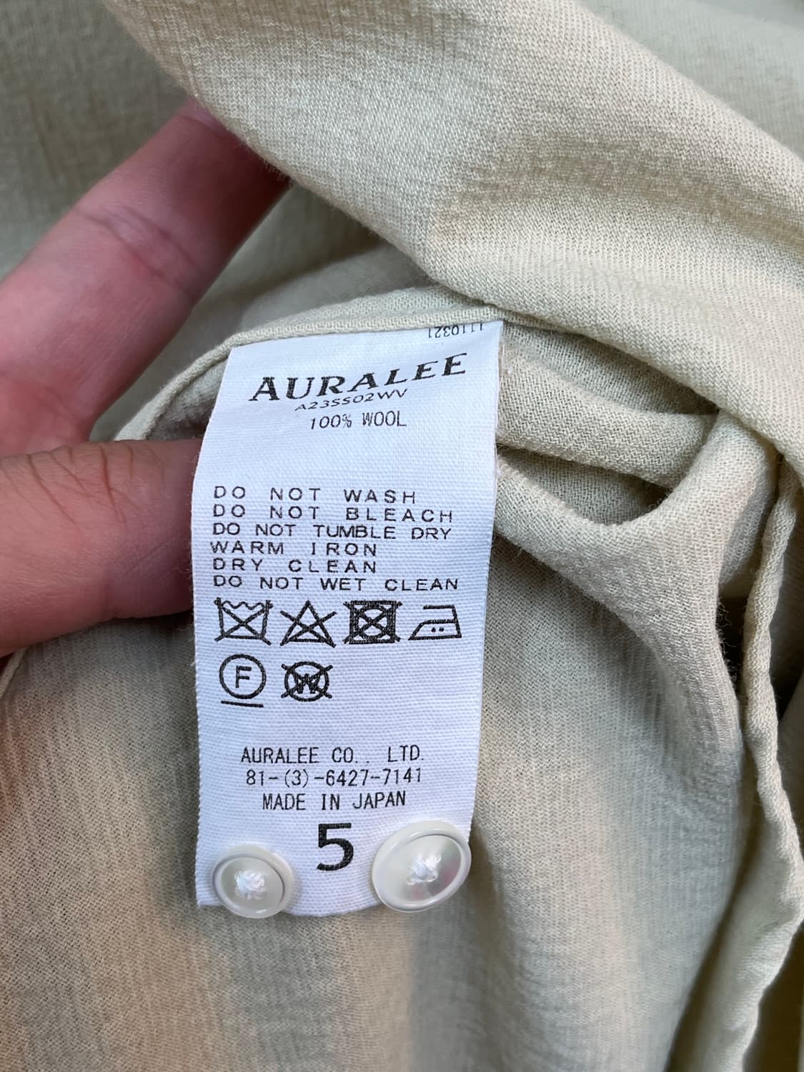 AURALEE 오라리 울 비옐라 셔츠 5 상품이미지6