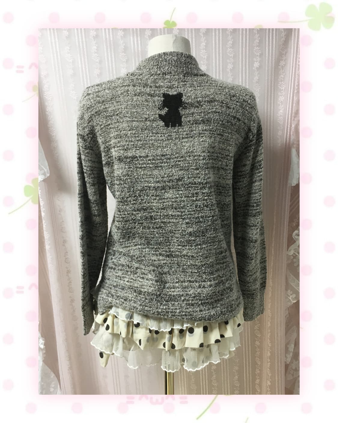 브라운 모리 고양이 니트 상품이미지2