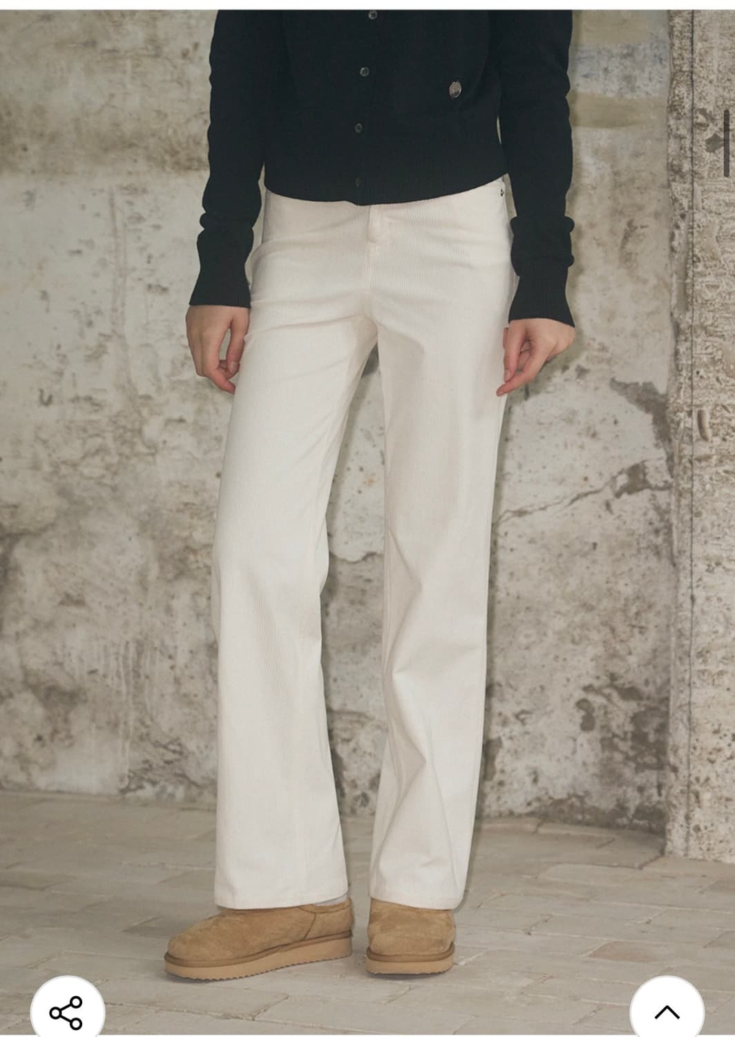 (새상품)(S) 레더리 포켓 스티치 스트레이트 코듀로이 팬츠 CREAM 상품이미지4