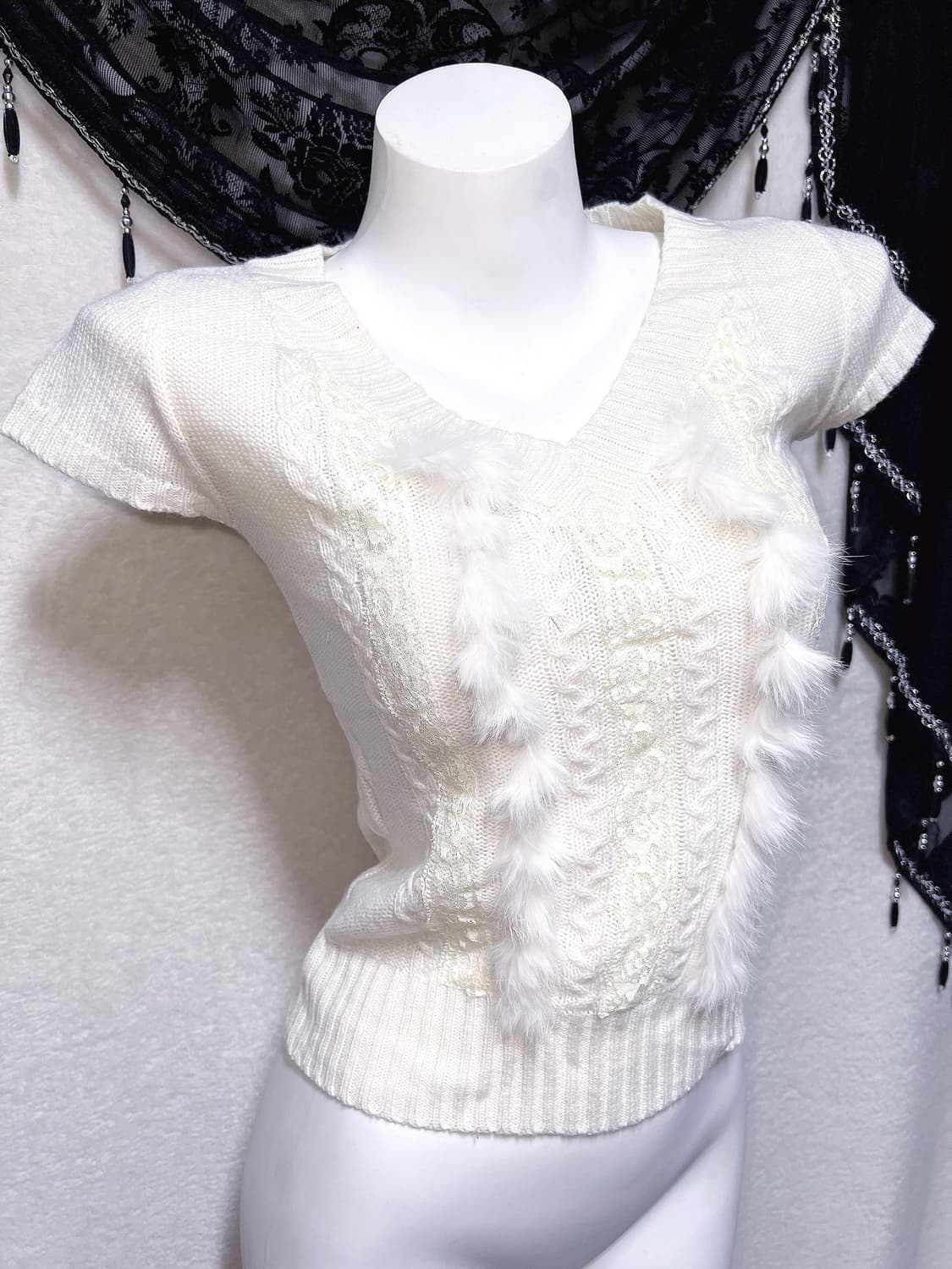 윈터페어리 래빗퍼 반팔니트 로걀탑 로맨틱갸루 시로 달천 핀터 헤이세이 상품이미지4