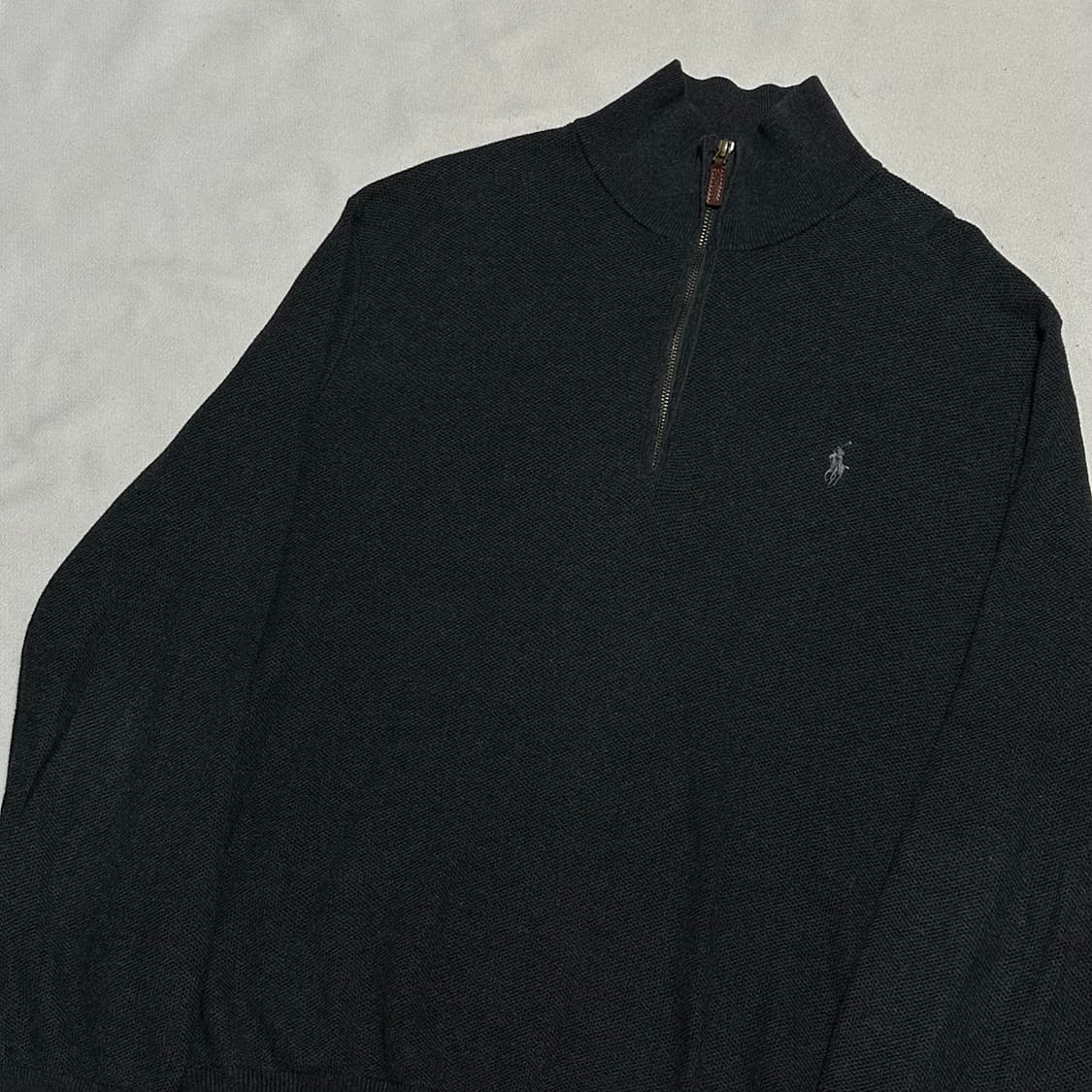L 폴로랄프로렌 그레이 포니 챠콜 반집업 니트 상품이미지1