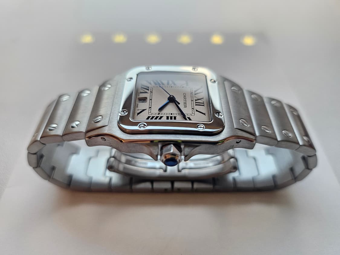 까르띠에 산토스 갈베 라지 스틸 쿼츠 상품이미지4