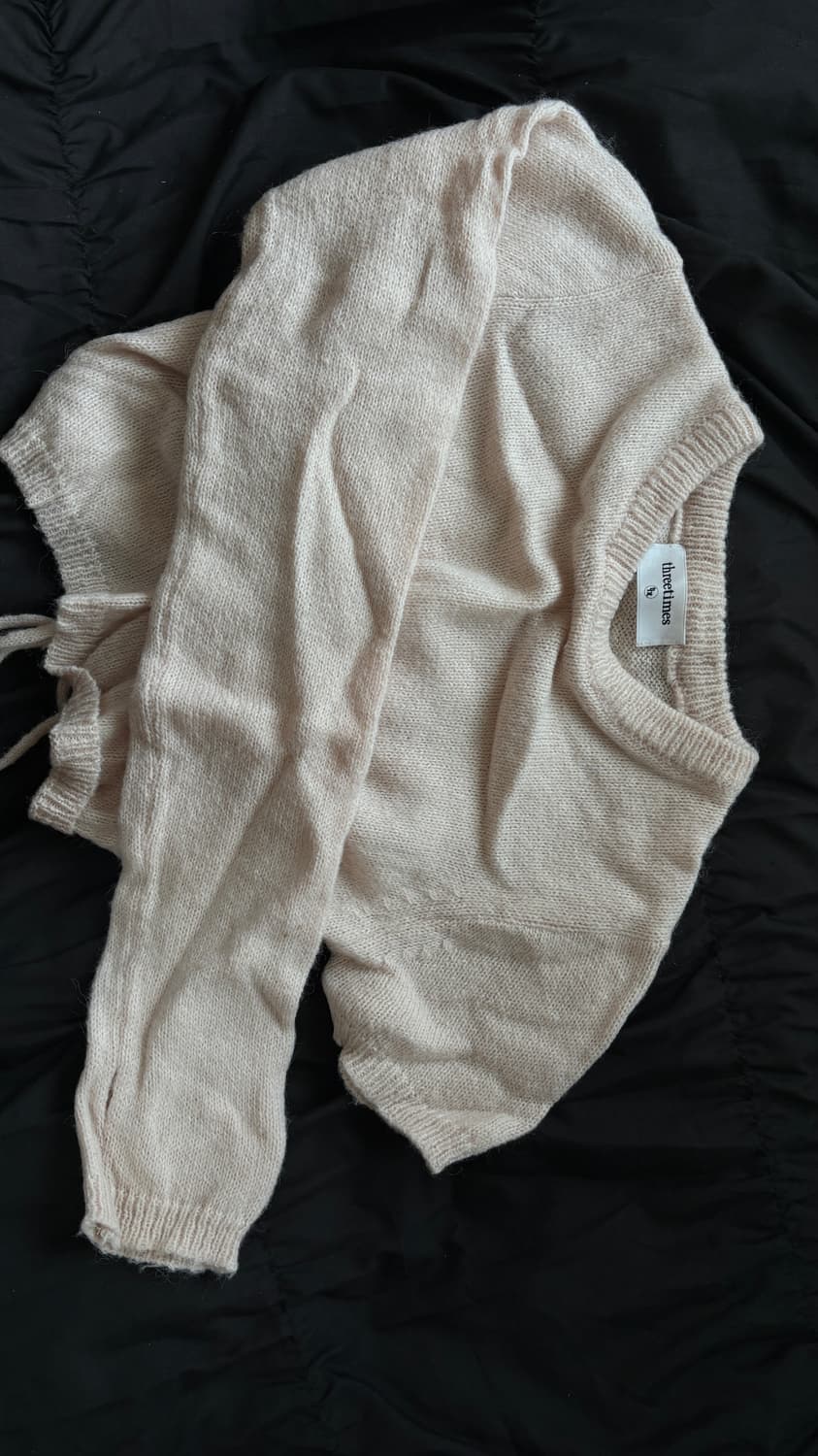 threetimes 언발란스 모헤어 니트 탑 상품이미지4