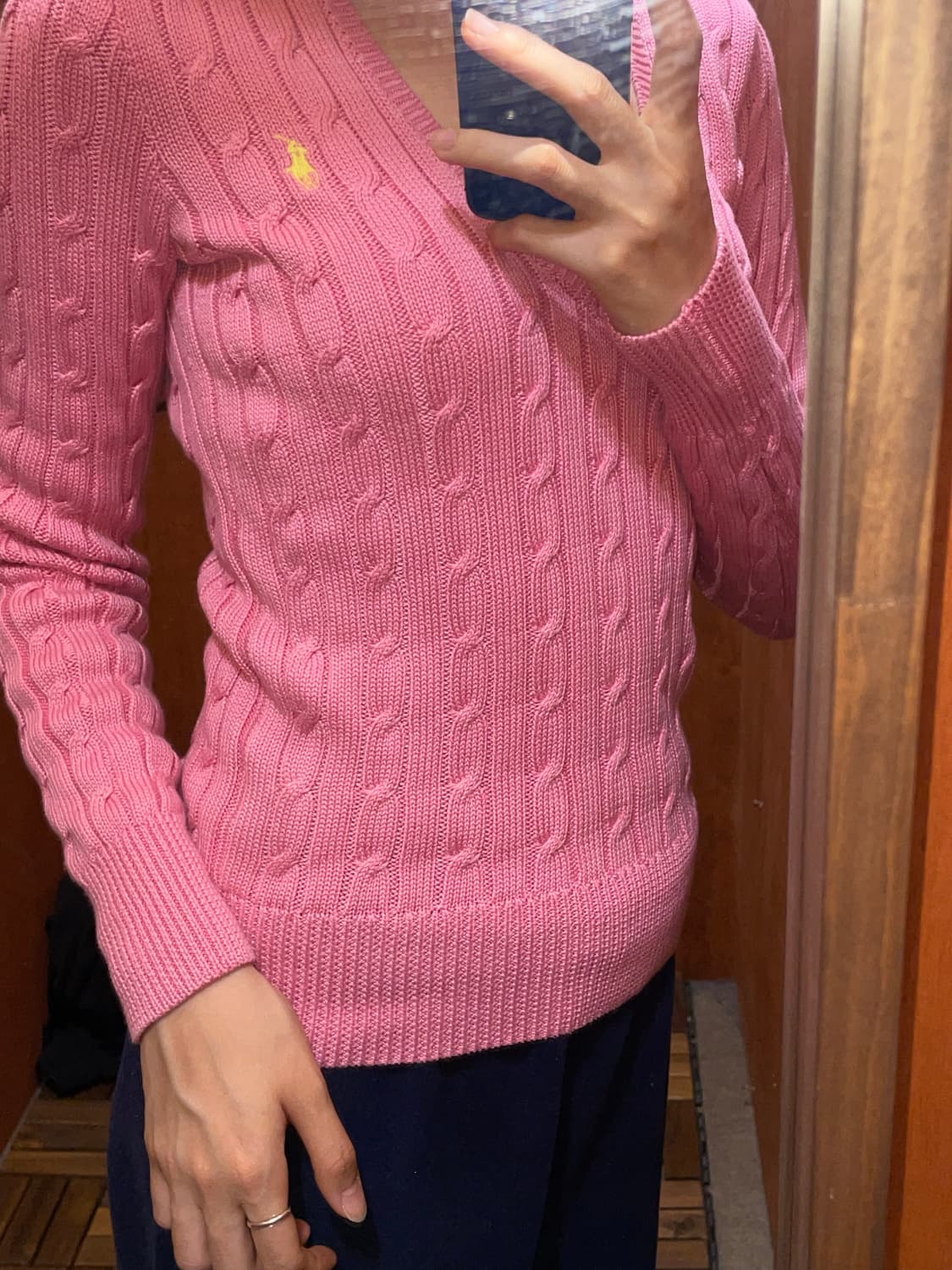 (S) 랄프 로렌 케이블 브이넥 니트 상품이미지2