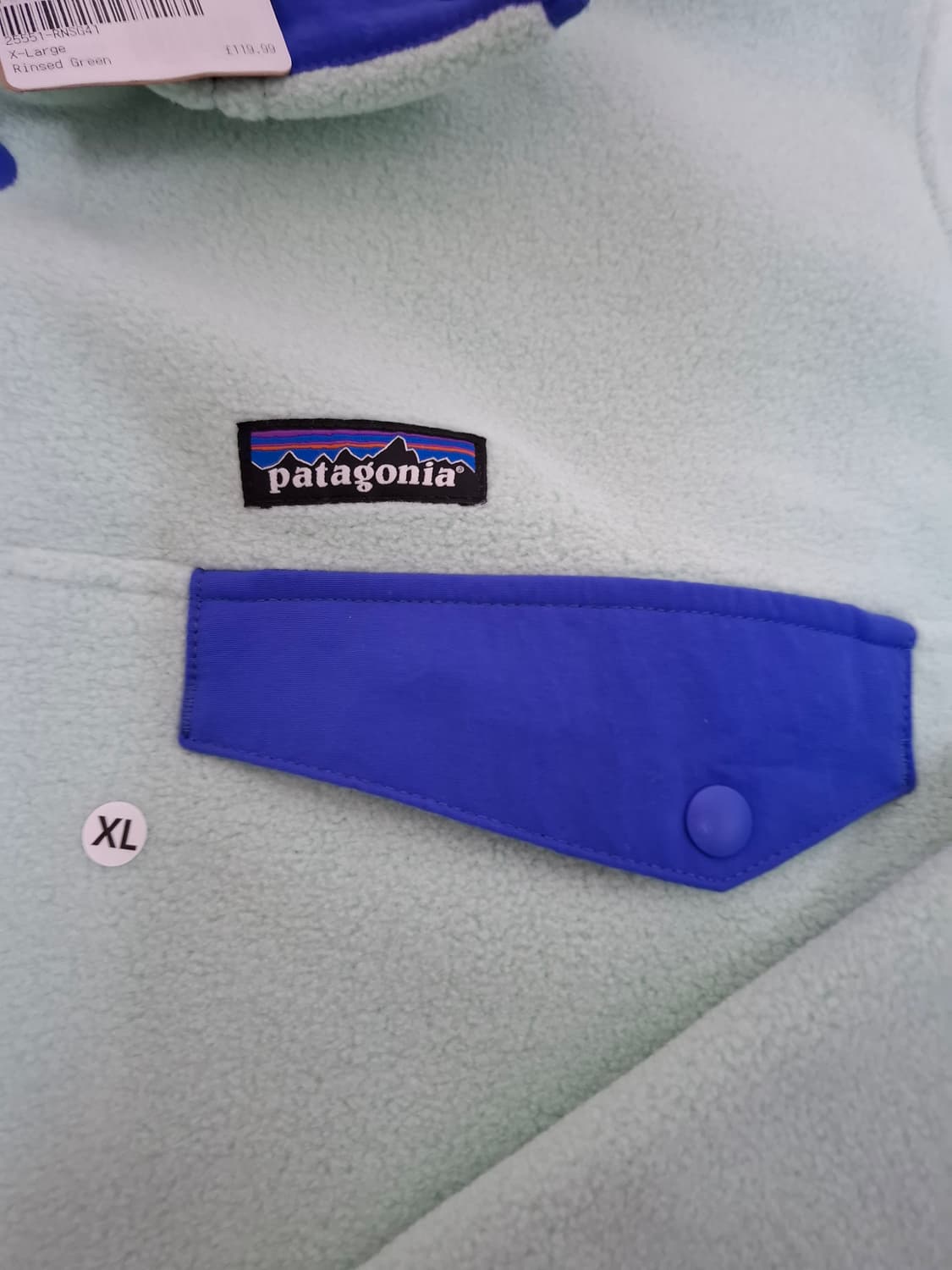 XL 파타고니아 신칠라 플리스 풀오버 린스드 그린 민트 상품이미지2