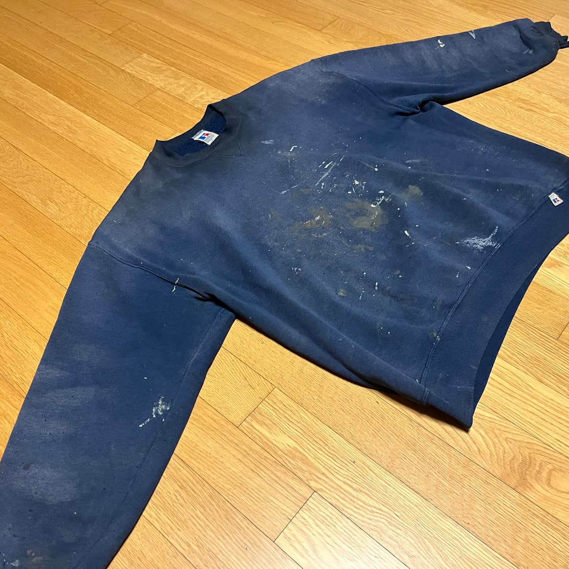 [XL] 90s USA 빈티지 러셀 크루넥 네이비 상품이미지2