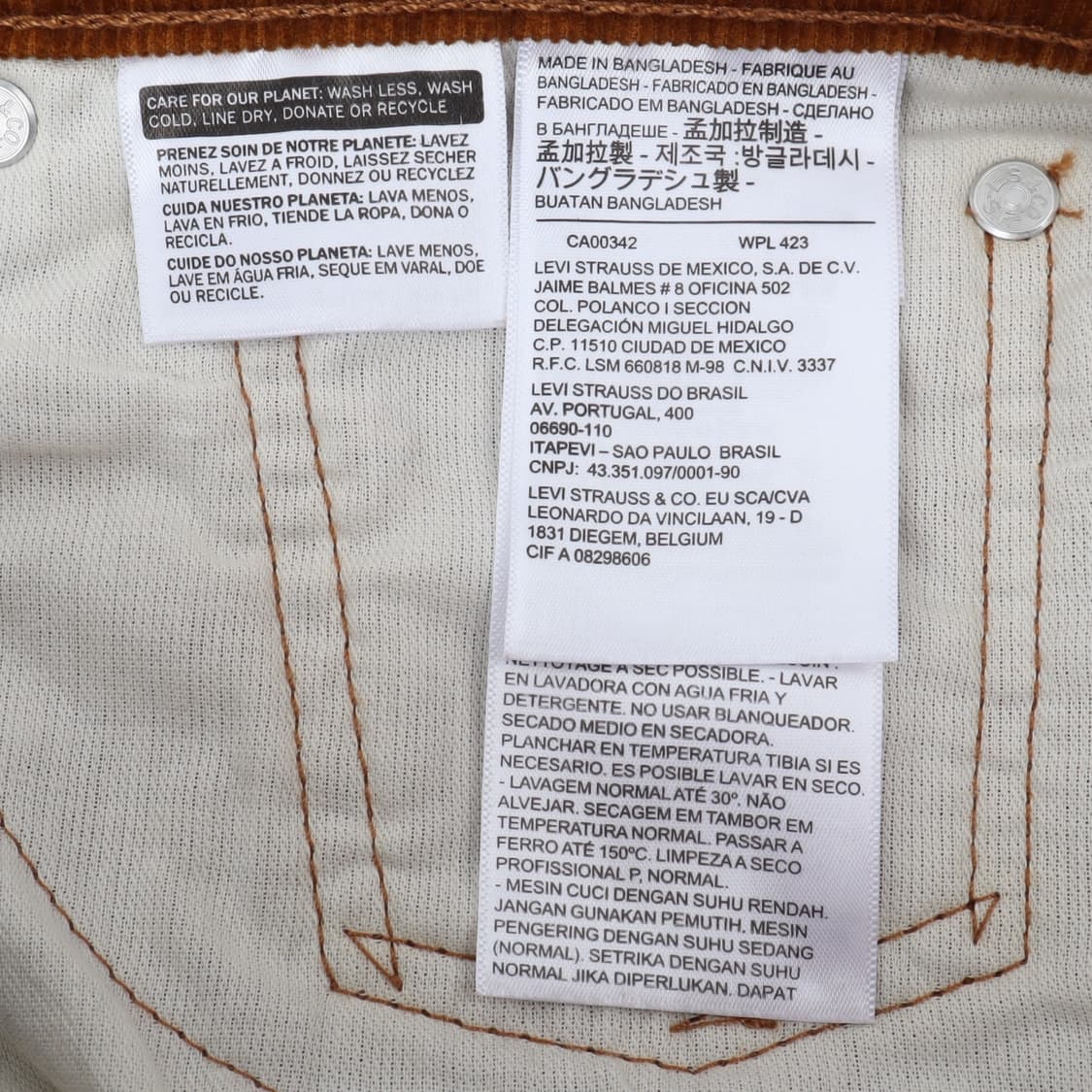 리바이스 502 브라운 코듀로이 팬츠 상품이미지9