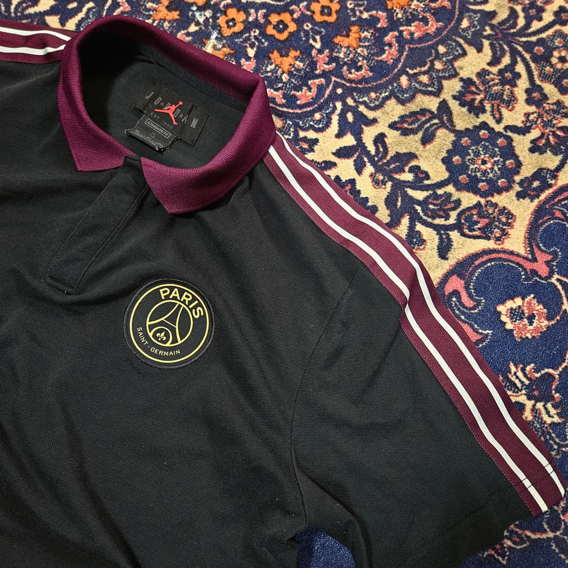 조던 x 파리생제르맹 라펠 폴로 카라넥 반팔티셔츠 XL 상품이미지5