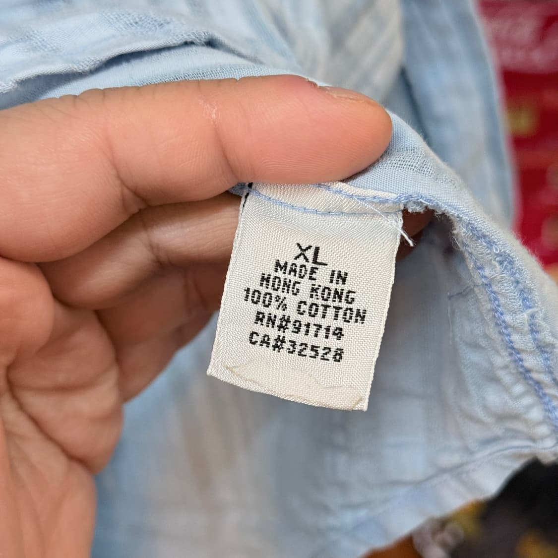 아르마니 익스체인지 스카이 블루 스트라이프 셔츠 XL 상품이미지9