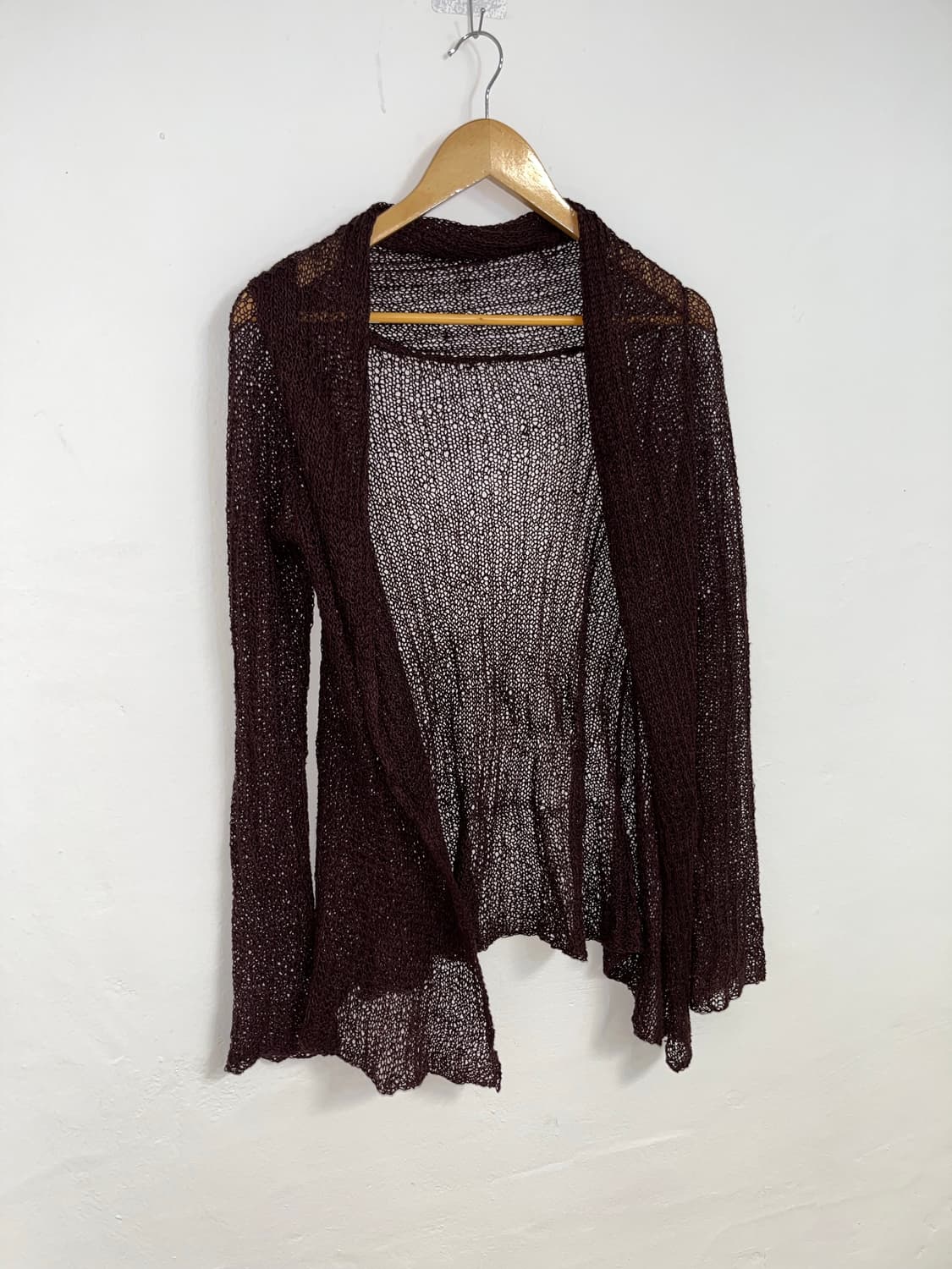 브라운 매쉬 드레이프 가디건  상품이미지3