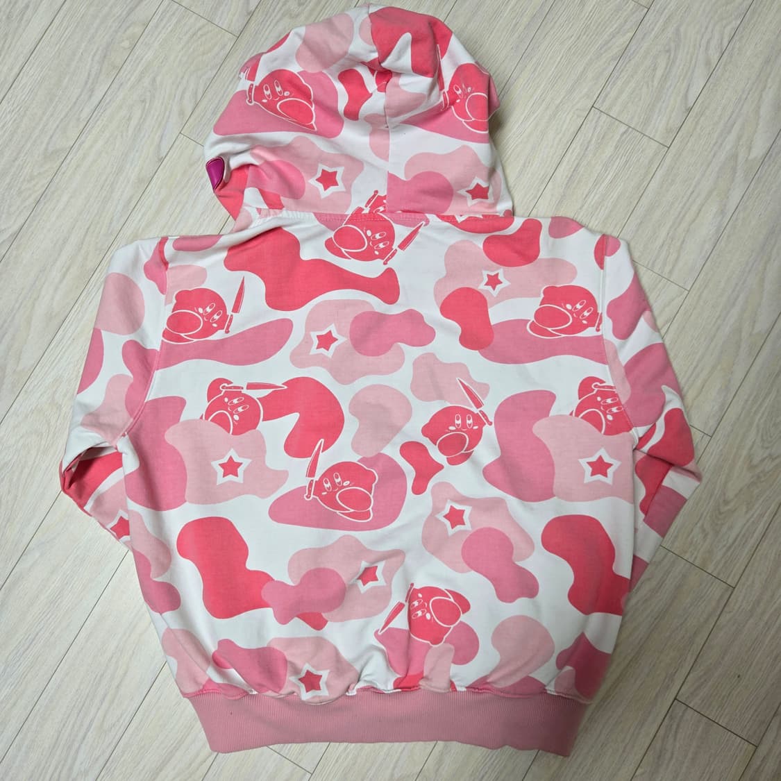 Kakazzy 카카지 풀집업 커비 후드집업 카모 핑크 상품이미지3