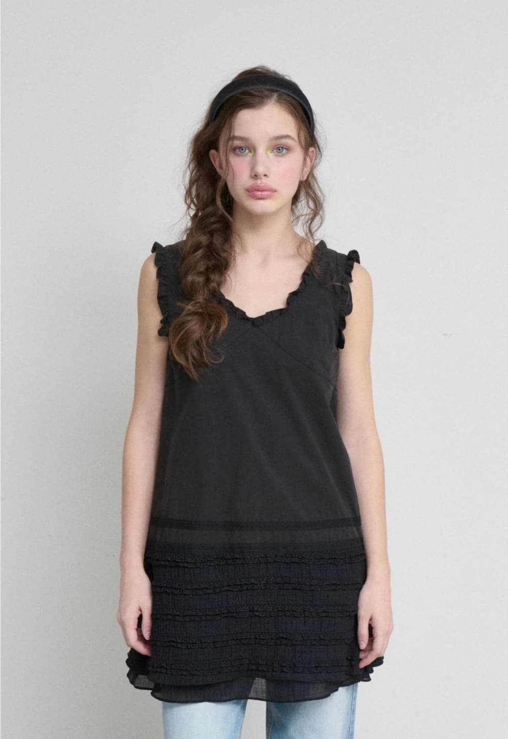 더오유 레이스 프릴 미니원피스 상품이미지2