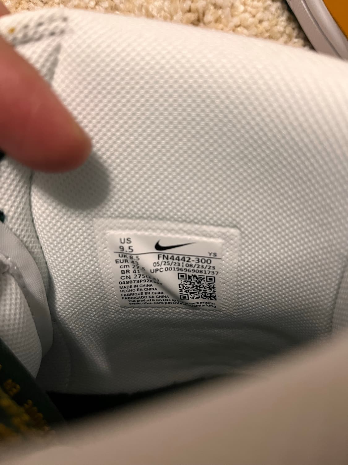 [새상품] 나이키 터미네이터 하이 시애틀 슈퍼소닉스 (275 / 9.5) 상품이미지8