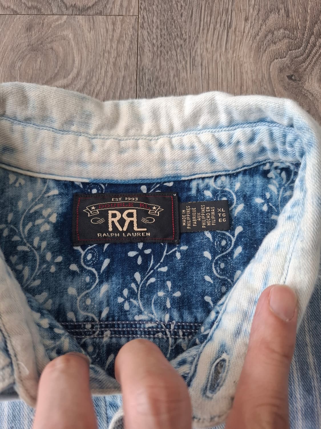 XL RRL 더블알엘 인디고 스트라이프 더블 페이스 워크셔츠 상품이미지2