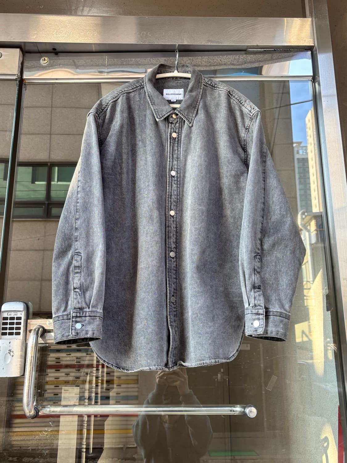 솔리드 옴므 빽로고 셔츠 자켓 상품이미지4